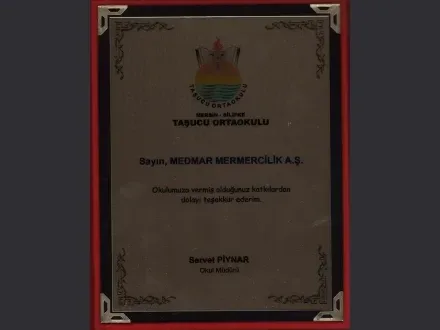 Medmar ödül ve sertifika belgesi
