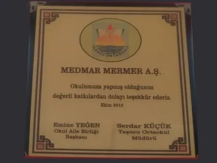 Medmar ödül ve sertifika belgesi