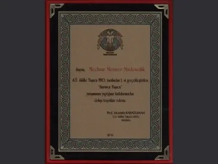Medmar ödül ve sertifika belgesi