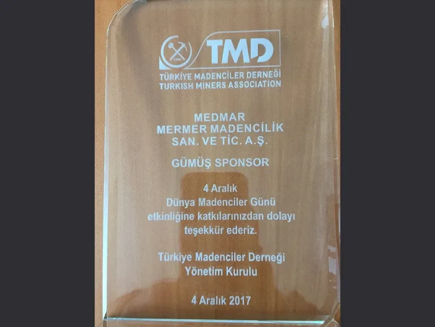 Medmar ödül ve sertifika belgesi