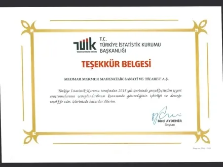 Medmar ödül ve sertifika belgesi