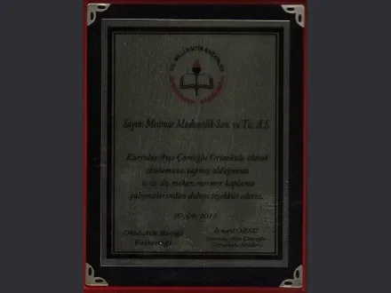 Medmar ödül ve sertifika belgesi